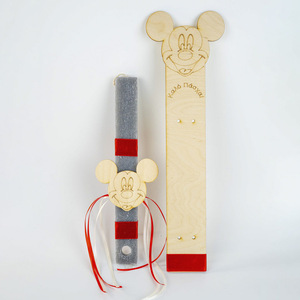 Χειροποίητη Πασχαλινή αρωματική λαμπάδα - Mouse ποντικάκι σετ με ξύλινη πλάτη - λαμπάδες, σετ, για παιδιά, ήρωες κινουμένων σχεδίων - 2