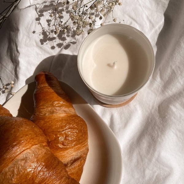 Warm Croissant Αρωματικό Κερί - ξύλινο, αρωματικά κεριά, δώρο πάσχα - 3