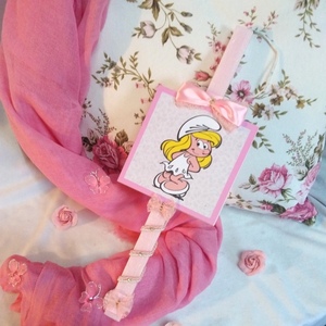 Λαμπάδα για κορίτσι ροζ με καδράκι στρουμφίτσα 39cm - κορίτσι, λαμπάδες, για παιδιά, ήρωες κινουμένων σχεδίων, για μωρά - 3
