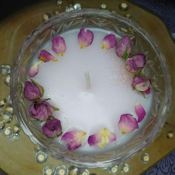-Χειροποίητο κερί σόγιας "Rose jar" 210ml 12*10*10 - αρωματικά κεριά