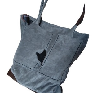 δερμάτινη τσάντα με γάτα - δέρμα, ώμου, μεγάλες, all day, tote - 2