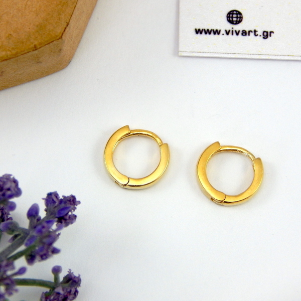 Tiny ring - επιχρυσωμένα, ασήμι 925, κρίκοι, μικρά, γάντζος - 3