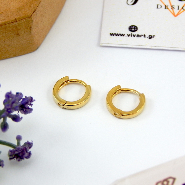 Tiny ring - επιχρυσωμένα, ασήμι 925, κρίκοι, μικρά, γάντζος - 4