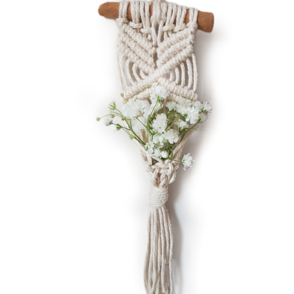 μπομπονιέρα μακραμέ με θήκη 18cm (1 τμχ) - γάμου, γάμος και βάπτιση