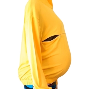 Λεπτή μπλούζα εγκυμοσύνης-θηλασμού, με κρυφό φερμουάρ - συνθετικό, μακρυμάνικες - 2