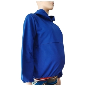 Λεπτή φούτερ μπλούζα εγκυμοσύνης-θηλασμού, με κρυφό φερμουάρ - βαμβάκι, μακρυμάνικες - 2