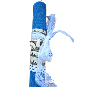 Μπλε Αρωματική Λαμπάδα 20cm με κολιέ πεταλούδα - γυναικεία, κορίτσι, πηλός, πεταλούδα, για ενήλικες - 2
