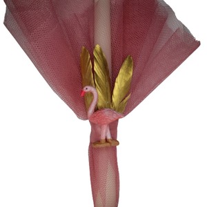 Εξωτική λαμπάδα φλαμίνγκο με χρυσά φτερά και στρας - για ενήλικες, για εφήβους, flamingos, λαμπάδες, κορίτσι
