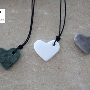 Χειροποίητη καρδιά πλαγιαστη από Ελληνικό μάρμαρο Τήνου σε πράσινο χρώμα - ημιπολύτιμες πέτρες, καρδιά, χειροποίητα, μαμά, layering - 2