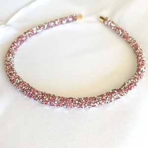 Στέκα Pink Crystal - με ροζ κρυστάλινες glitter πέτρες - πλαστικό, γκλίτερ, στέκες - 2