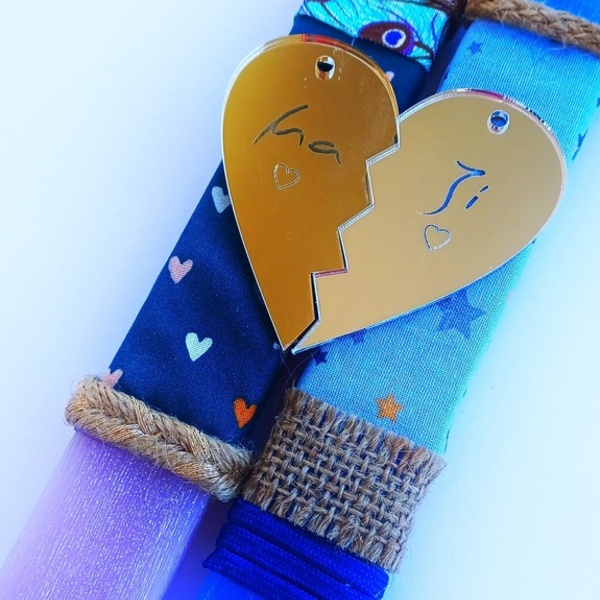 Πασχαλινές αρωματικές Λαμπάδες 30 cm για ζευγάρια με θέμα την " αγάπη" - λαμπάδες, mr & mrs, ζευγάρια - 3