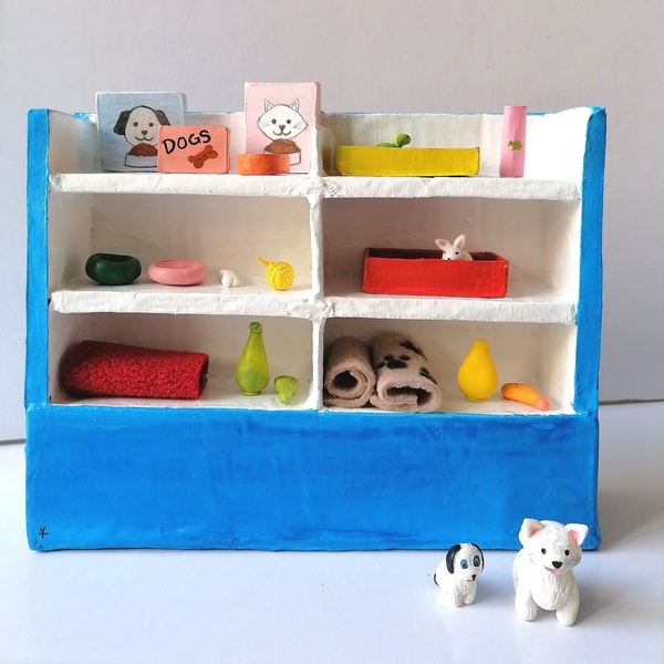 Συλλεκτικό σετ παιχνίδι pet shop για κούκλες 16,5x21x5,5 (μέγεθος barbie) - χαρτί, πηλός, δώρα για παιδιά, για παιδιά, σετ δώρου - 5