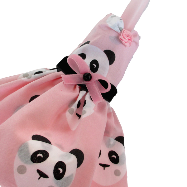 Λαμπάδα με βαμβακερό φόρεμα Panda ροζ κερί 40 εκ. - κορίτσι, λαμπάδες, μπαλαρίνες, για παιδιά, ζωάκια - 3