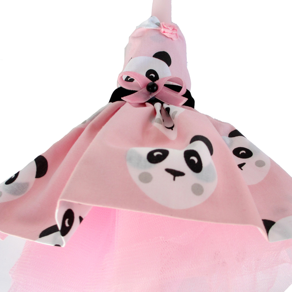 Λαμπάδα με βαμβακερό φόρεμα Panda ροζ κερί 40 εκ. - κορίτσι, λαμπάδες, μπαλαρίνες, για παιδιά, ζωάκια - 5