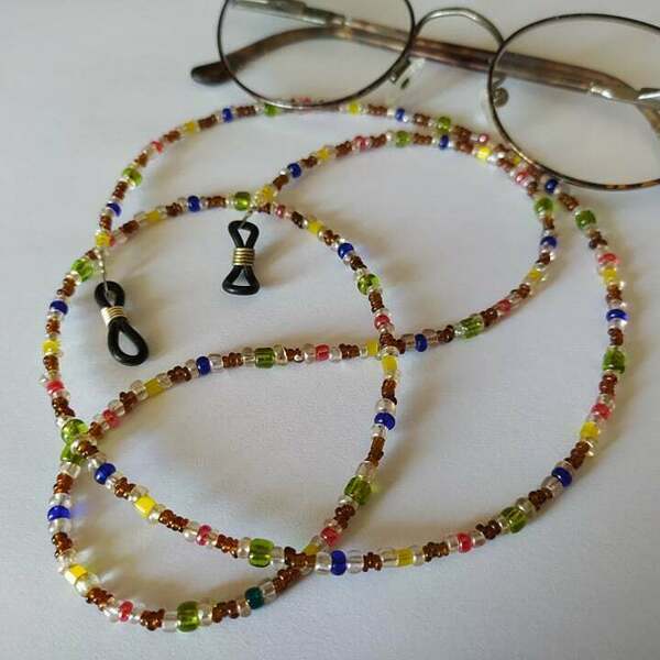 Αλυσίδα γυαλιών από πολύχρωμες χάντρες - αλυσίδες, κορδόνια γυαλιών - 3