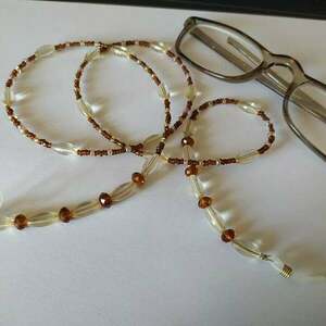 Αλυσιδα γυαλιών σε γήινα χρώματα από χάντρες - αλυσίδες, χάντρες, κορδόνια γυαλιών - 2