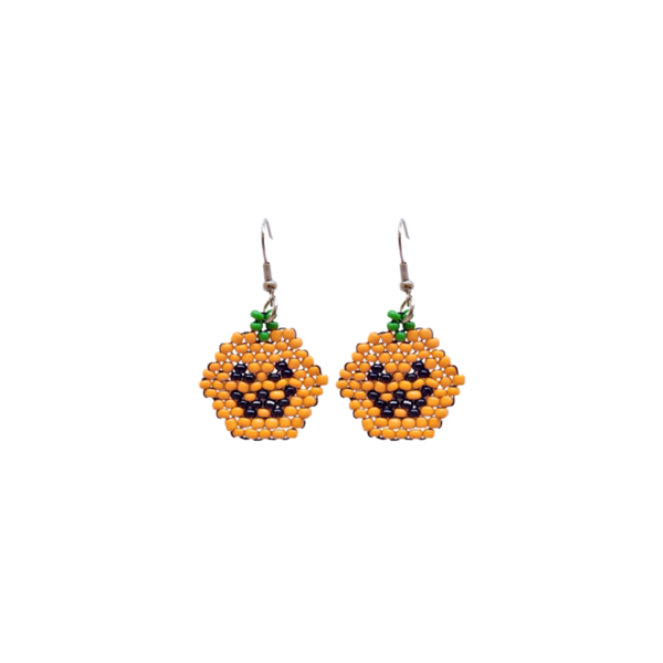 Σκουλαρίκια Halloween Pumpkin - χάντρες, ατσάλι, κρεμαστά, γάντζος, φθηνά - 2