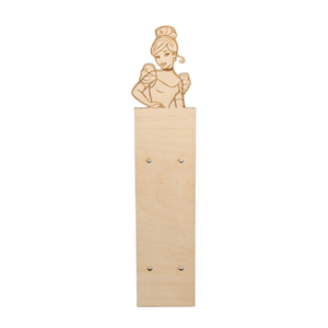 Ξύλινη Πλάτη για λαμπάδα "Πριγκίπισσα", Φυσικό χρώμα ξύλου, Διάσταση: 36Χ8εκ. - κορίτσι, διακοσμητικά, πριγκίπισσες
