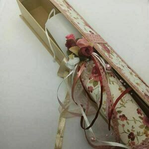 Πασχαλινή λαμπάδα λευκή με φλοραλ υφασμα με ιδιο κουτί - κορίτσι, λαμπάδες, για παιδιά, για ενήλικες, για εφήβους - 3