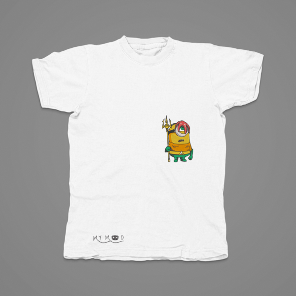 Βαμβακερό μπλουζάκι με κεντητό σχέδιο Minion aquaman - βαμβάκι, κεντητά, δώρο - 3