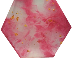 Χειροποίητο σουβέρ σε ροζ χρώμα από υγρό γυαλί 15cm x 13cm - γυαλί, σουβέρ, δώρο, σπίτι, διακοσμητικά