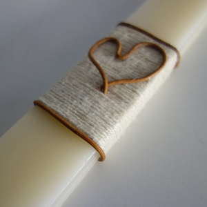 Λαμπάδα - Μενταγιόν "CONCRETE HEART - Leather" - γυναικεία, κορίτσι, λαμπάδες, για ενήλικες, για εφήβους - 5