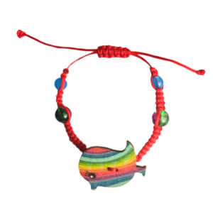 Βραχιόλι πουλάκι ουράνιο τόξο με φωσφοριζέ χάντρες - δώρο, κοσμήματα, πουλάκι - 2