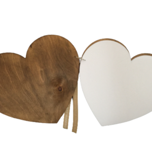 Βιβλίο ευχών γάμου ξύλινη καρδιά 30cm - καρδιά, personalised, γάμου - βάπτισης - 4