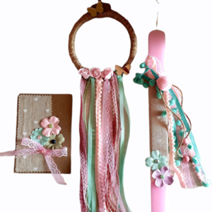 Πασχαλινή λαμπάδα 36εκ με ονειροπαγίδα σε ροζ ή σιέλ χρώμα - κορίτσι, λαμπάδες, ονειροπαγίδα, για εφήβους