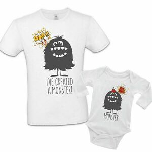 T-shirt & φορμάκι για τον μπαμπά & την κόρη, από 100% βαμβάκι - βαμβάκι, t-shirt, μπαμπάς, βρεφικά