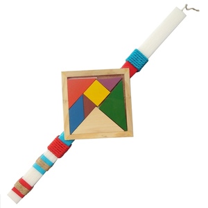 Λαμπάδα για αγόρι με ξύλινο tangram παζλ 39×2,2×2,2cm - αγόρι, λαμπάδες, για παιδιά, για ενήλικες, για εφήβους