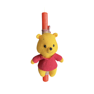 Λαμπάδα πλεκτό αρκουδάκι 30 cm - λαμπάδες, για παιδιά, αγόρι, ζωάκια, παιχνιδολαμπάδες