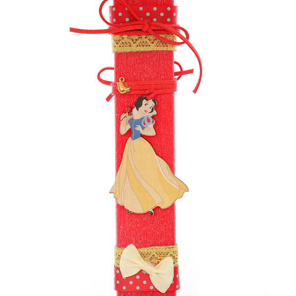 Λαμπάδα πασχαλινή αρωματική κόκκινη πριγκίπισσα χιονάτη 30εκ - κορίτσι, λαμπάδες, για παιδιά, πριγκίπισσες - 2