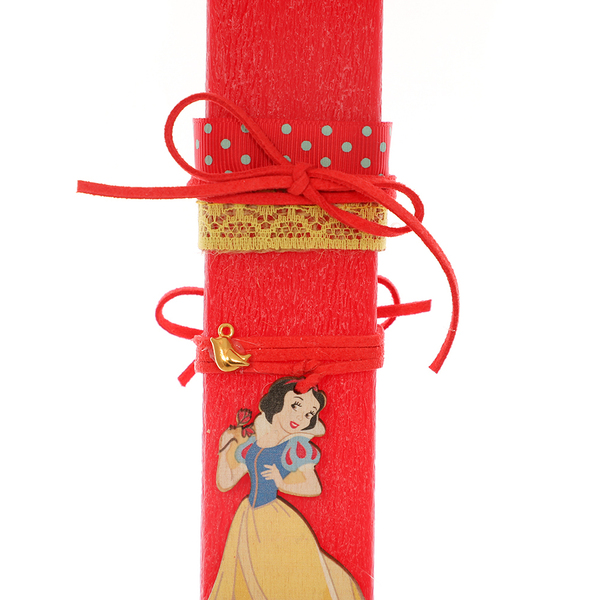 Λαμπάδα πασχαλινή αρωματική κόκκινη πριγκίπισσα χιονάτη 30εκ - κορίτσι, λαμπάδες, για παιδιά, πριγκίπισσες - 3