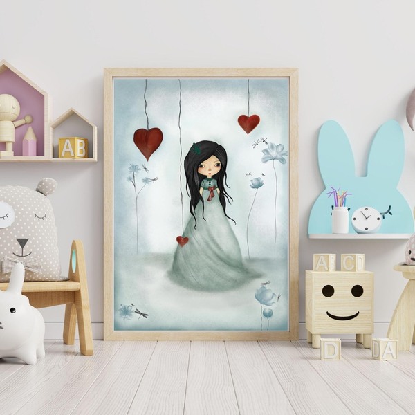 Ο μαγεμένος κήπος - αφίσα για το παιδικο δωματιο Α3 μέγεθος 30x40 - κορίτσι, αφίσες, πριγκίπισσα