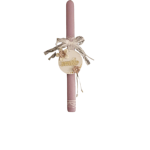 Αρωματική οβάλ μωβ-λιλά λαμπάδα (διαστάσεις 38*3*2)με λουλουδάκια και smile από plexiglass. - για εφήβους, λαμπάδες