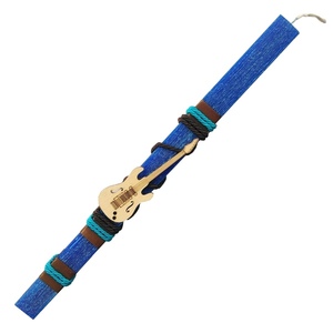 Λαμπάδα για αγόρι μπλε με ξύλινη κιθάρα 30cm - αγόρι, λαμπάδες, για ενήλικες, για εφήβους