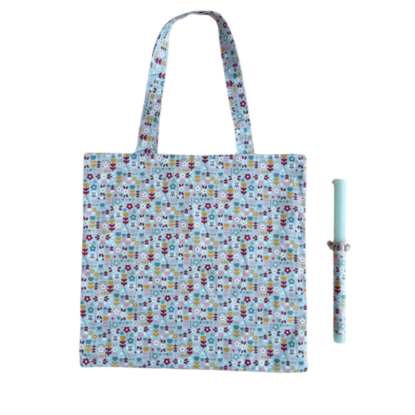 Πασχαλινή λαμπάδα με τσάντα tote για τα ψώνια φλοράλ μέντα - κορίτσι, λουλούδια, λαμπάδες, για ενήλικες, για εφήβους