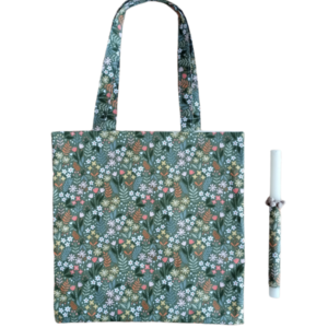 Πασχαλινή λαμπάδα με τσάντα tote για τα ψώνια φλοράλ χακί - κορίτσι, λουλούδια, λαμπάδες, για ενήλικες, για εφήβους