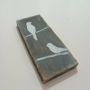 "BIRD COLLECTION"-ξύλινο πινακάκι- 14,5*6εκ - ξύλο, πουλάκια, σπίτι, διακοσμητικά - 2
