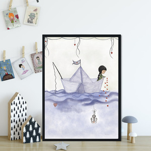 Η χάρτινη βάρκουλα - αφίσα για το παιδικο δωματιο Α4 μέγεθος 20x30 εκ - κορίτσι, αγόρι, αφίσες - 2