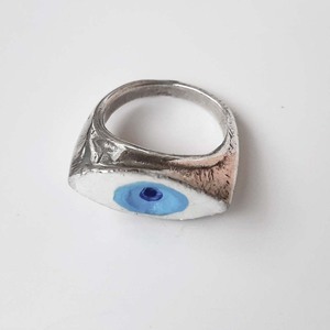 Ασημένιο δαχτυλίδι γαλάζιο ματάκι - ασήμι, καλοκαιρινό, γεωμετρικά σχέδια, μάτι, σταθερά