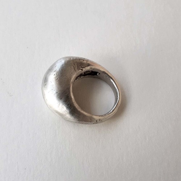 Ασημένιο μπομπέ δαχτυλίδι - ασήμι, γεωμετρικά σχέδια, διαχρονικό, σταθερά, μεγάλα