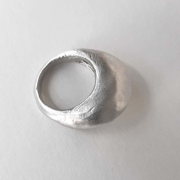 Ασημένιο μπομπέ δαχτυλίδι - ασήμι, γεωμετρικά σχέδια, διαχρονικό, σταθερά, μεγάλα - 3