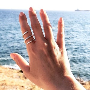 Ασημένιο δαχτυλίδι 3πλή σπείρα - ασήμι, αυξομειούμενα - 3