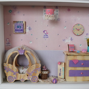 Καδράκι "Μικρή Πριγκίπισσα" για νεογέννητο, Διαστάσεις 20*25 cm. - πίνακες & κάδρα, κορίτσι, παιδικά κάδρα - 2