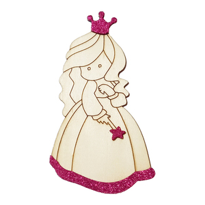 Ξύλινη πριγκίπισσα στολίδι - ξύλο, κορίτσι, στολίδια, για παιδιά, πριγκίπισσες