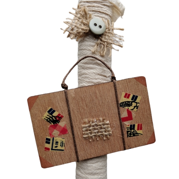 Λαμπάδα "Βαλίτσα" ξύλινο μαγνητάκι - αγόρι, λαμπάδες, για ενήλικες, για εφήβους