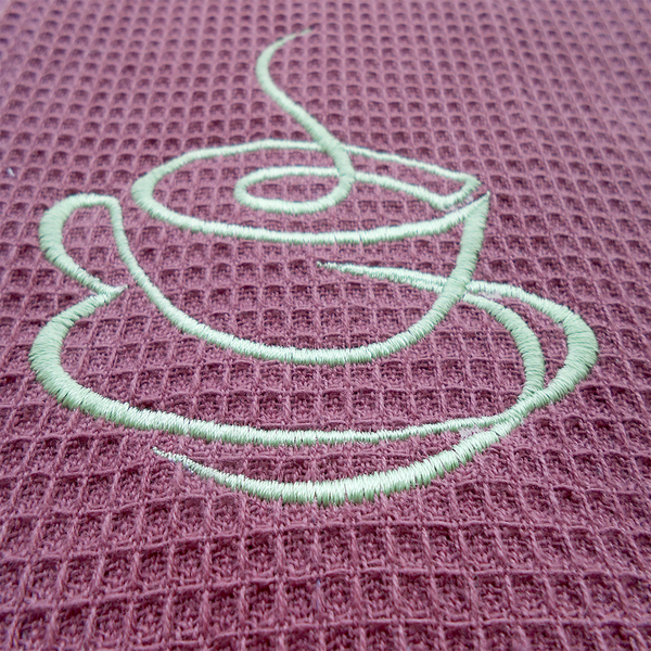 Πετσέτες Κουζίνας Κεντημένες Σετ 2 τεμ 39*58 εκ "Coffee Queen " Ροζ - ύφασμα, είδη σερβιρίσματος - 4
