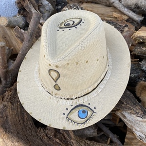 Ψάθινο καπέλο Παναμα - kind of eye - απαραίτητα καλοκαιρινά αξεσουάρ, ψάθινα - 3